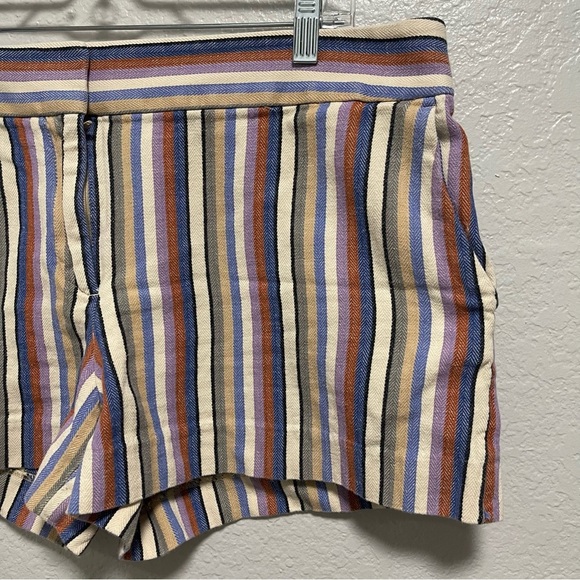 Loft The Riviera Short Linen Cotton Blend Striped in Pastel Size 14 - Picture 2 of 7